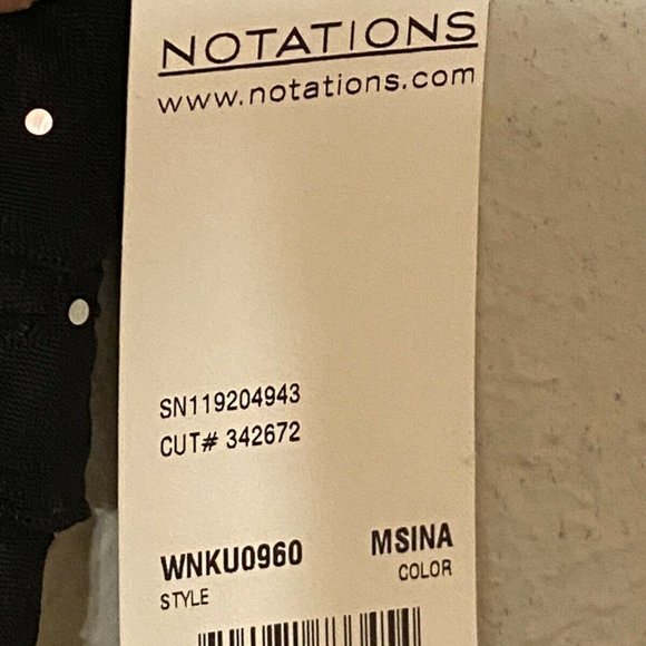 NWT. Notations brand, Black, Sparkly Sequins Top 3/4 sleeves and Ruffles - Picture 8 of 9